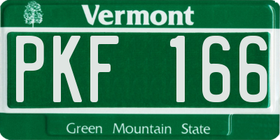 VT license plate PKF166