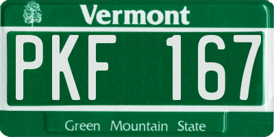 VT license plate PKF167