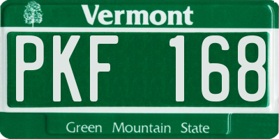 VT license plate PKF168