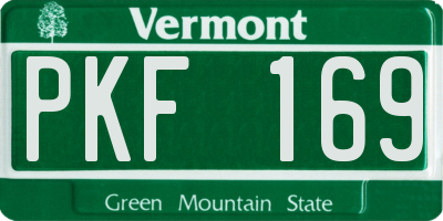 VT license plate PKF169