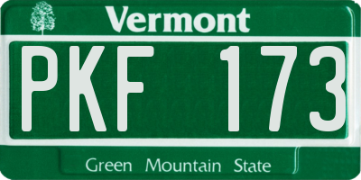 VT license plate PKF173