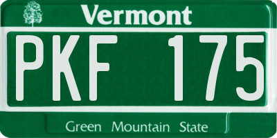 VT license plate PKF175