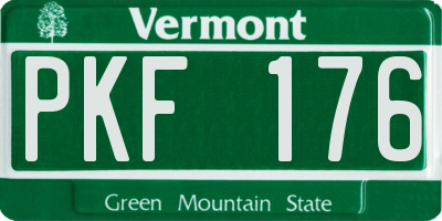 VT license plate PKF176