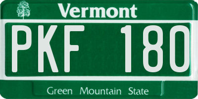 VT license plate PKF180