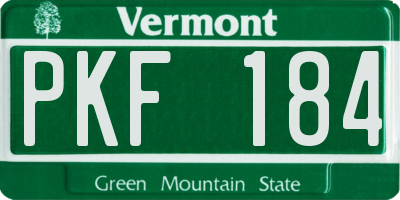 VT license plate PKF184