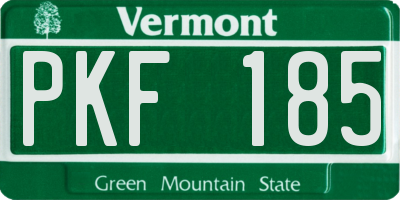 VT license plate PKF185