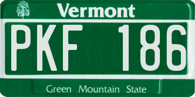 VT license plate PKF186