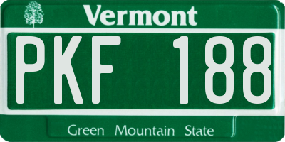 VT license plate PKF188