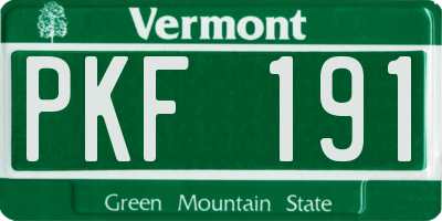 VT license plate PKF191