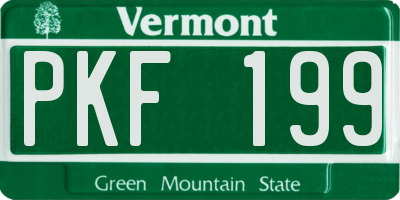 VT license plate PKF199