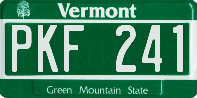 VT license plate PKF241