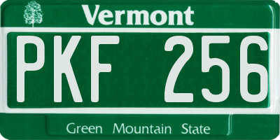 VT license plate PKF256