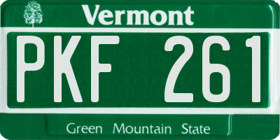 VT license plate PKF261