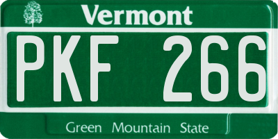 VT license plate PKF266