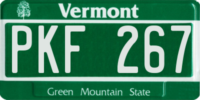 VT license plate PKF267