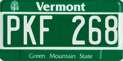 VT license plate PKF268