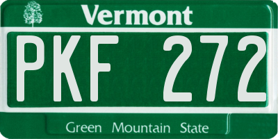 VT license plate PKF272
