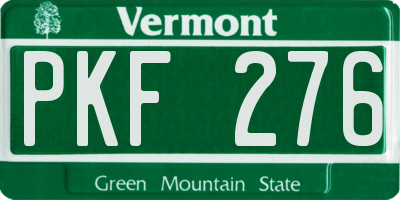 VT license plate PKF276