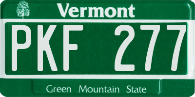 VT license plate PKF277