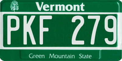 VT license plate PKF279