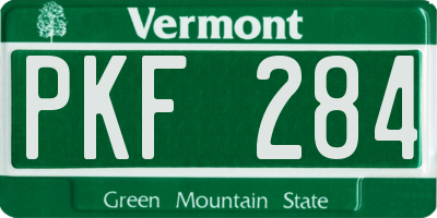 VT license plate PKF284