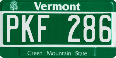 VT license plate PKF286