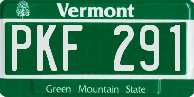 VT license plate PKF291