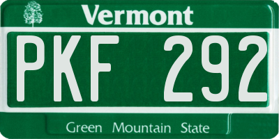 VT license plate PKF292