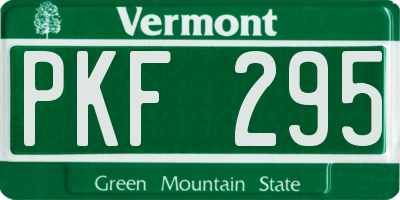 VT license plate PKF295