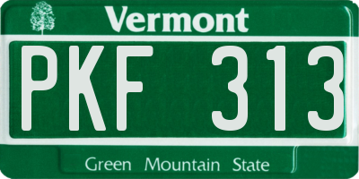 VT license plate PKF313