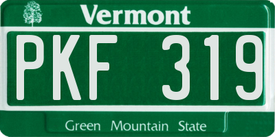 VT license plate PKF319