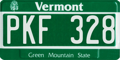 VT license plate PKF328