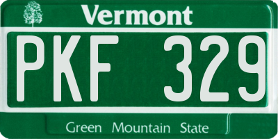 VT license plate PKF329