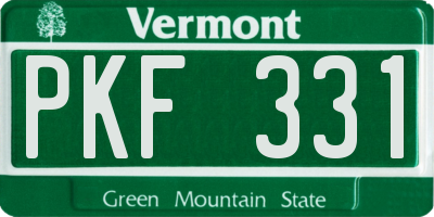 VT license plate PKF331