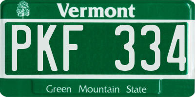 VT license plate PKF334