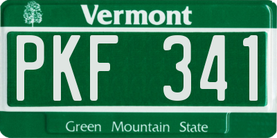 VT license plate PKF341