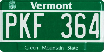 VT license plate PKF364