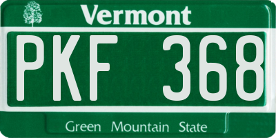 VT license plate PKF368