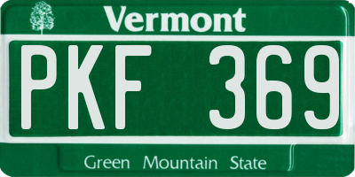 VT license plate PKF369
