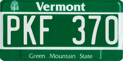 VT license plate PKF370