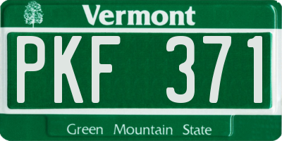 VT license plate PKF371