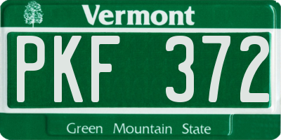 VT license plate PKF372