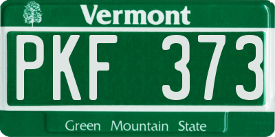 VT license plate PKF373