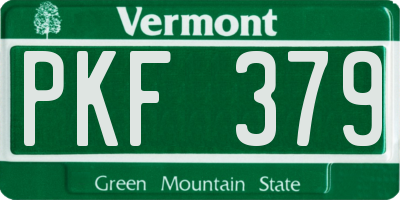 VT license plate PKF379