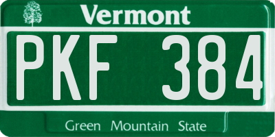 VT license plate PKF384