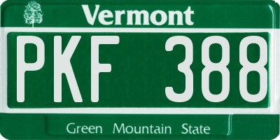 VT license plate PKF388