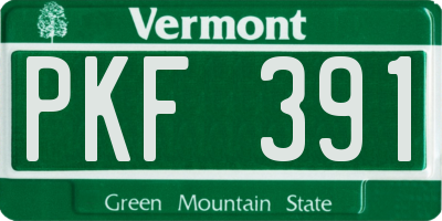 VT license plate PKF391