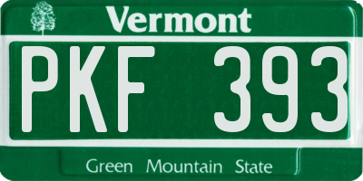 VT license plate PKF393
