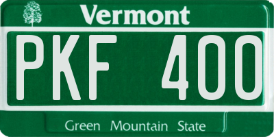 VT license plate PKF400