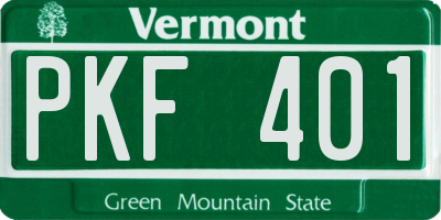VT license plate PKF401
